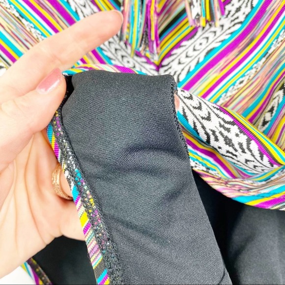 Multicolor Striped Women Swim One Piece - Picture 6 of 6